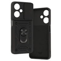 Dėklas telefonui su kameros apsauga Oppo A59 juodos spalvos