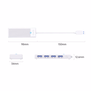 Orico PAPW4A-U3 USB Hub 4-port 4x USB-A 3.0 1.8 m - white