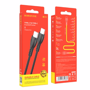 Borofone Kabel BX51 Triumph - Type C į Type C - 60W 1 metras juodas