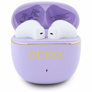 Belaidės TWS ausinės Guess Glossy Gold Line Classic, violetinės