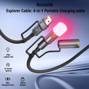 4in1 USB-C laidų rinkinys Explorer 60W 1m juodas