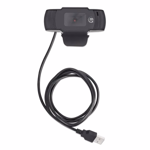 Manhattan USB internetinė kamera, 2 megapikseliai, 1080p Full HD, USB-A, integruotas mikrofonas, reguliuojamas laikiklis, 30 kadrų per sekundę, juoda, trejų metų garantija