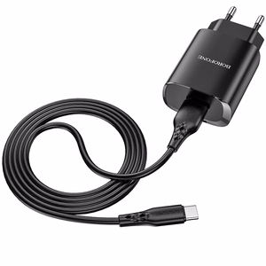 Borofone Sieninis įkroviklis BN1 Innovative - USB - 2,1A su USB į Type C juodas