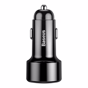 Įkroviklis automobilinis Baseus Series su LED ekranu ir 2 USB Quick Charge 45W juodas CCMLC20C-01