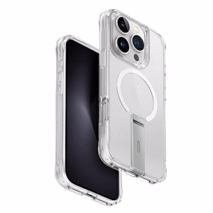 Uniq Eleva dėklas su Vertica stovu iPhone 16 Pro telefonui - permatomas