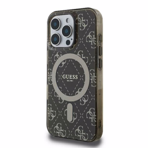 Guess IML 4G fonas Magnetinis dėklas telefonui iPhone 16 Pro - rudas