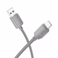 Kabelis USB-A į USB-C Hoco 3A 1 m X113 pilkas