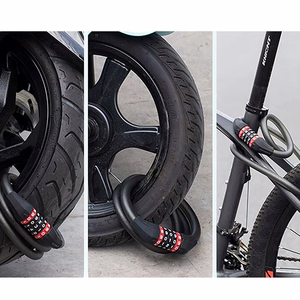 Rockbros RKS507-1BK dviračio spyna su kodu 1.8 m - juoda