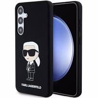 Karl Lagerfeld silikoninis Ikonik dėklas telefonui Samsung Galaxy S24 - juodas