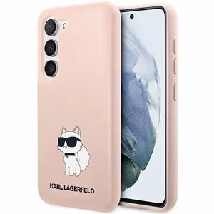 Karl Lagerfeld KLHCS23MSNCHBCP S23+ S916 kietas dėklas rožinis/rožinis Silikoninis Choupette