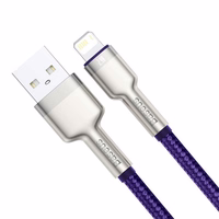 USB laidas "Lightning Baseus Cafule", 2,4 A, 1 m (violetinis)