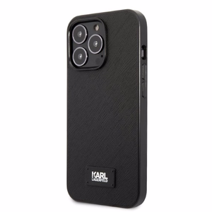 Karl Lagerfeld KLHCP13XSFMP2K Dėklas telefonui iPhone 13 Pro Max 6.7" - juodas (m) Saffiano Plaque