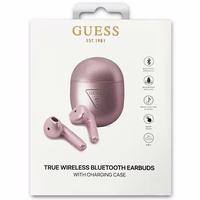 "Guess" GUTWST82TRU TWS "Bluetooth" ausinės + violetinė/ violetinė trikampio logotipo prijungimo stotelė