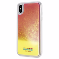 Guess GUHCI65GLCPI iPhone Xs Max rožinis kietas dėklas California Glow tamsoje