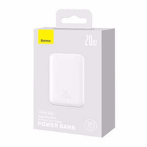 Maitinimo baterija "Baseus Magnetic", 10000 mAh, USB-C 20W, MagSafe (balta)