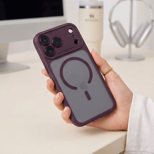 Tech-Protect MagPeak MagSafe CC dėklas, skirtas iPhone 18 Pro Max / 17 Pro Max, matinis tamsiai vyšninės spalvos
