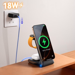 Joyroom JR-W15 belaidis įkroviklis 3 viename įkrovimo stotelė su MagSafe - juodas