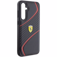 Ferrari Twist Metal Logo dėklas telefonui Samsung Galaxy S23 FE - juodas