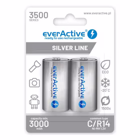 Akumulatorius everActive R14/C Ni-MH 3500 mAh paruoštas naudoti