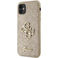 Guess GUHCN61HG4SGD dėklas iPhone 11 / Xr - auksinis Glitter Script Big 4G