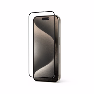 Crong Anti-Bacterial 3D Armor Glass antimikrobinis 9H viso paviršiaus klijuojamas grūdintas ekrano stiklas, skirtas iPhone 15 Pro Max, su montavimo rėmeliu