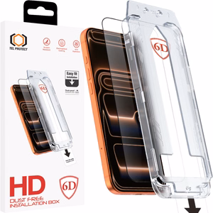 Tel Protect Dust-Free Easy Fit Full Glue 6D grūdintas stiklas skirtas Iphone 17 Pro Max juodas