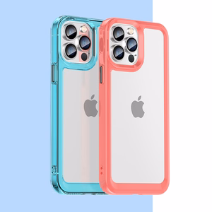 Outer Space dėklas iPhone 12 Pro Max kietas dangtelis su geliniu rėmu raudona