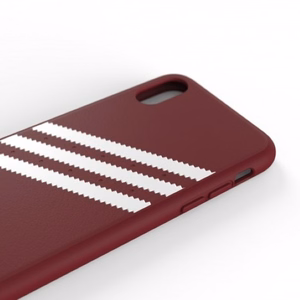 Adidas OR formuotas PU zomšos dėklas iPhone X / XS - bordo