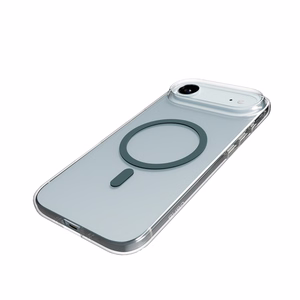 Puro Lite Mag TPU+PC dėklas telefonui suderinamas su MagSafe iPhone 17 Air - skaidrus su turkio spalvos žiedu