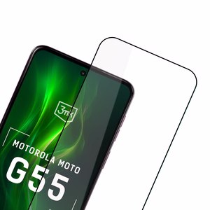 Grūdintas stiklas 3mk HardGlass Max Lite Black Motorola Moto G55 5G