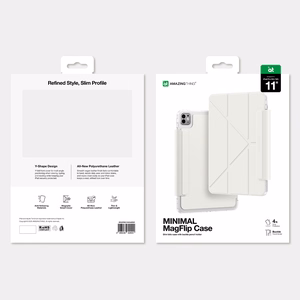 AmazingThing Minimal Mag dėklas, skirtas iPad Pro M5 11", baltas