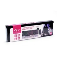 ART set wire keyboard USB A QWERTY with light + wire mouse USB A with light AK-50 black