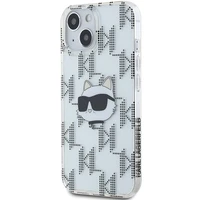 Karl Lagerfeld IML Choupette galvos ir monogramos dėklas iPhone 15 / 14 / 13 - permatomas