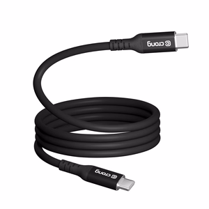 Crong Soft Link USB-C–USB-C laidas, 2 m, 100 W PD, 5 A, juodas