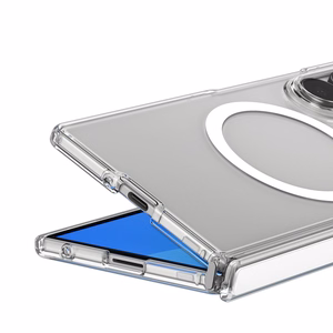 Spigen Ultra Hybrid Pro MagSafe dėklas, skirtas Samsung Galaxy Z Fold8 Ultra – skaidrus ir baltas