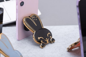 Lipnus telefono stovas RABBIT - juodas