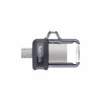 Sandisk Ultra Dual m3.0 USB atmintukas 64 GB USB Type-A / Micro-USB 3.2 Gen 1 (3.1 Gen 1) Juoda, Sidabras, Permatomas