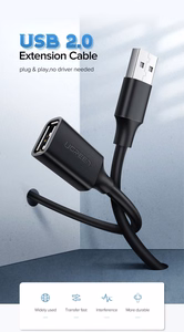 Extension cable Ugreen USB-A to USB-A 1.5m black (10315)