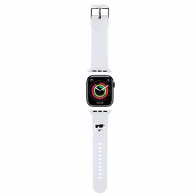 Karl Lagerfeld 3D Rubber Choupette Heads Dirželis for Apple Watch 38/40/41mm - Baltas