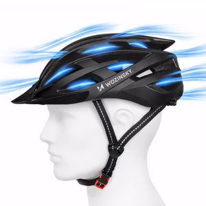 Wozinsky MTB велосипедный шлем со съемным козырьком и задним USB-фонарем L - черный