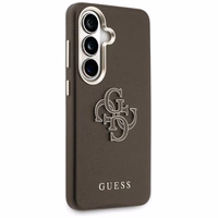 Guess dėklas Grained Big 4G Metal Logo skirtas Samsung Galaxy S26 Plus rudas