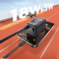 Joyroom JR-W13 5000mAh Belaidis Išorinė baterija Apple Watch + USB-C ir Lightning - juoda