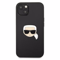Karl Lagerfeld Odinis Ikonik Karl's Head Metalinis dėklas iPhone 13 mini - juodas