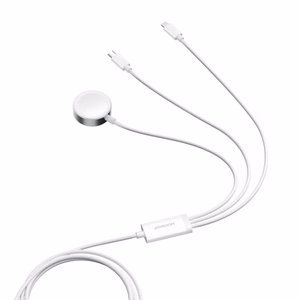 Apple Watch magnetinis įkroviklis Joyroom S-IW008 Lightning + USB-C 5V 1.2m (baltas)