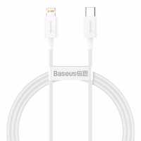 USB kabelis Baseus Superior iš Type-C į Lightning PD 20W 1.0m baltas CATLYS-A02