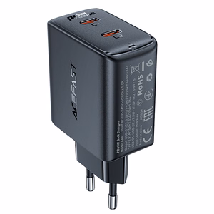 Greitas GaN 35W PD įkroviklis 2x USB C Acefast A49 - juodas