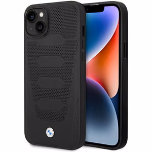 Чехол BMW BMHCP14S22RPSK iPhone 14 6.1" чёрный/чёрный кожаный с узором сидений