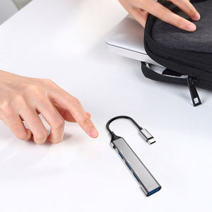 Dudao HUB 4in1 USB-C - 4x USB-A (3 x USB2.0 / USB3.0) 6.3cm juodas (A16T)