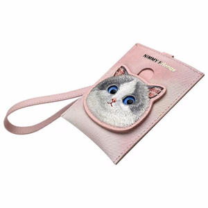 Nimmy Big Eyed Pet 2.0 Cat Piniginė su kortelių laikikliu - rožinė