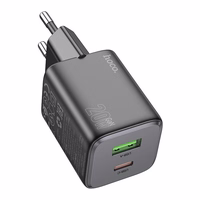 Įkroviklis telefonui Hoco USB A + USB C QC3.0 PD 3A 20W N41 juodas